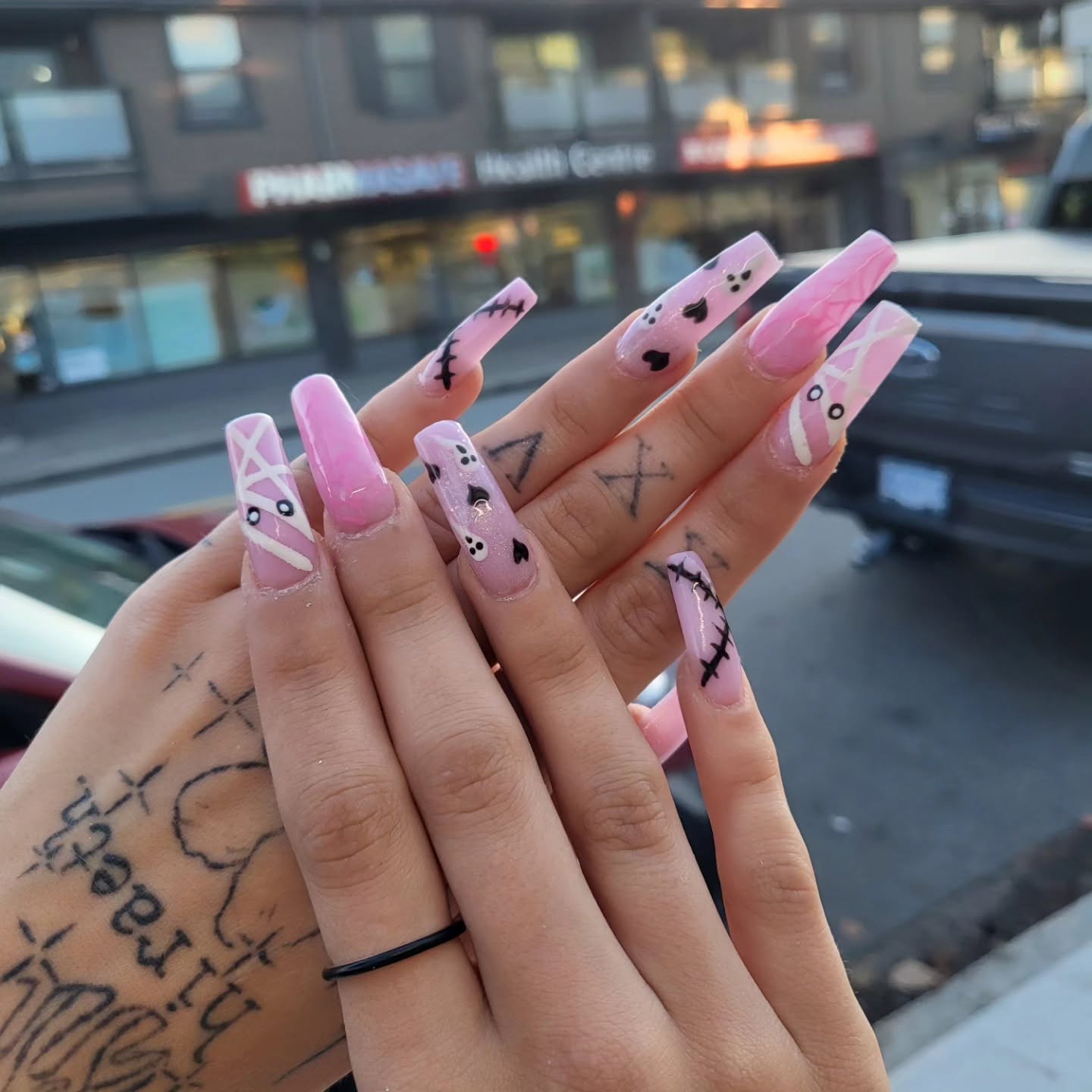Burgundy chrome nails